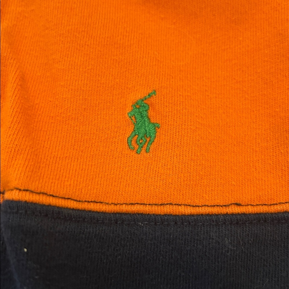 Polo Ralph Lauren Rugby Shirt Kids 4T Yellow, Orange & Navy Striped Long Sleeve - Picture 4 of 10
